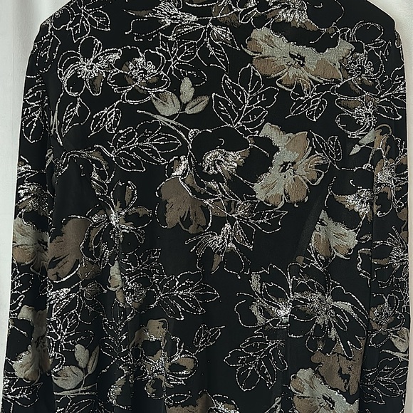Alex Evenings Gorgeous Black Glittery Floral Evening Jacket Coat **Size XL**🌺🌺 - Picture 4 of 5